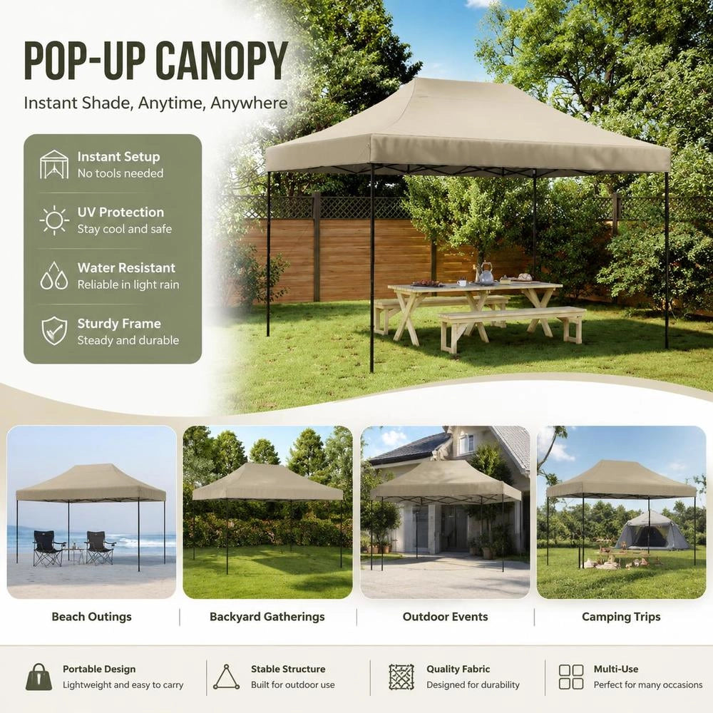 Party Tent, Foldable Pop-up, Taupe, 410x279x315 Cm