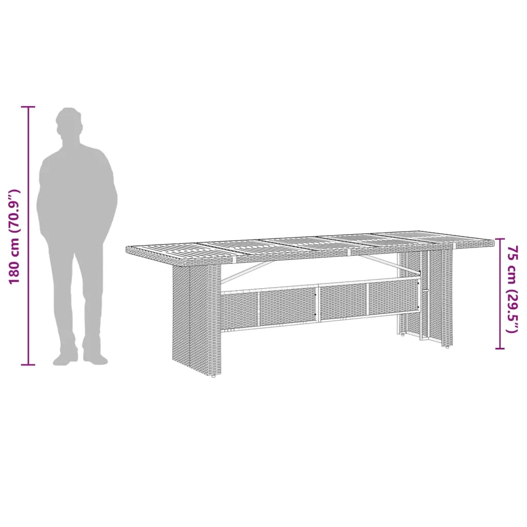Set da Pranzo da Giardino 11pz con Cuscini in Polyrattan Grigio 3277545