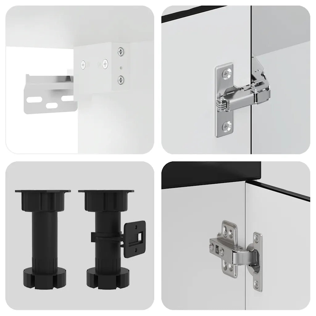 Set Mobili da Cucina 7 pz Kalmar Neri Legno Multistrato 3314742