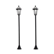 Set 2 Lampioni Solari per Giardino con 2 LED e Accensione Automatica   Nero
