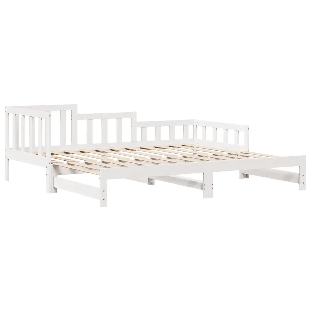 Letto Estraibile con Cassetti senza Materasso-Struttura Letto con contenitore Bianco 90x190 cm 195714