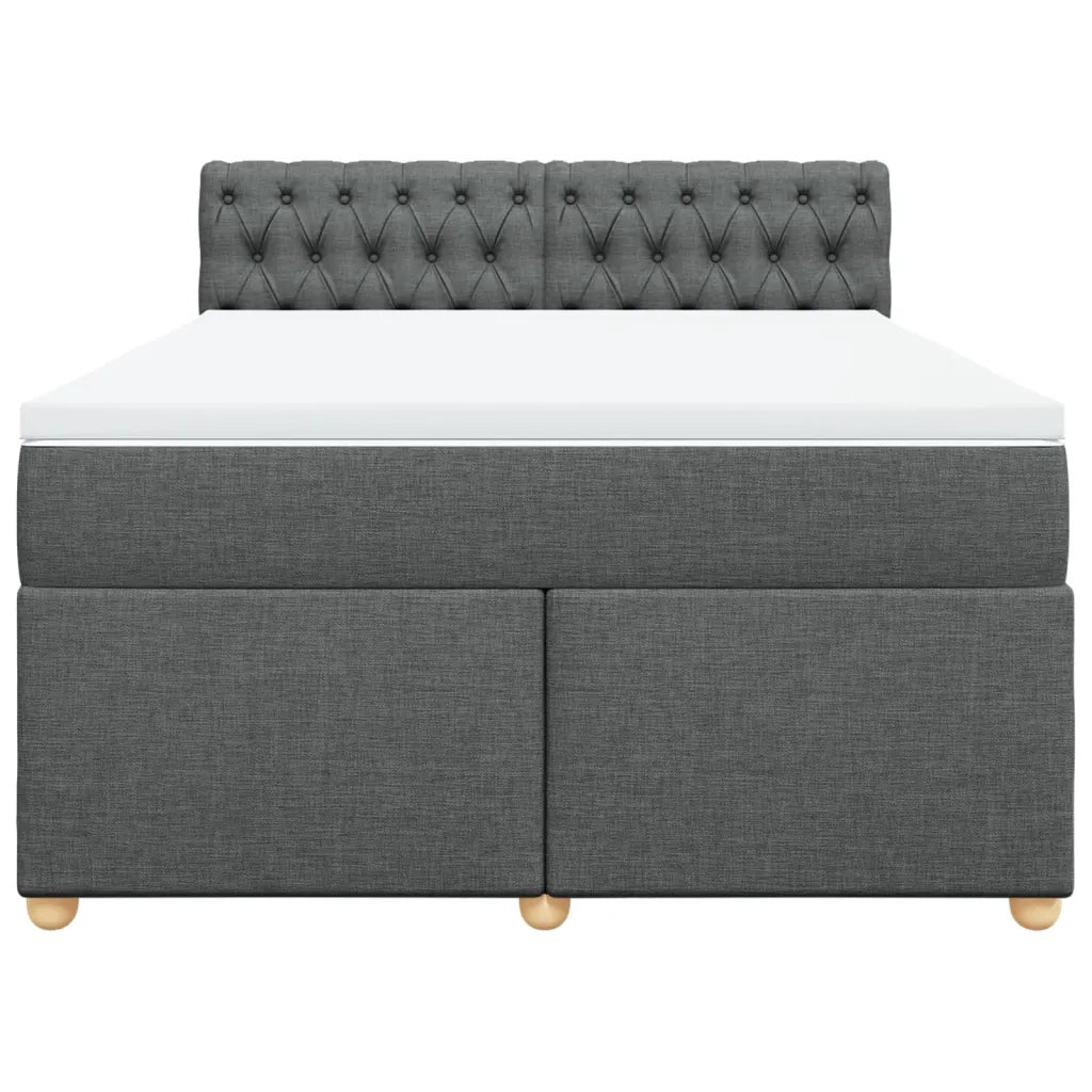 Giroletto a Molle con Materasso Grigio Scuro 140x200cm Tessuto