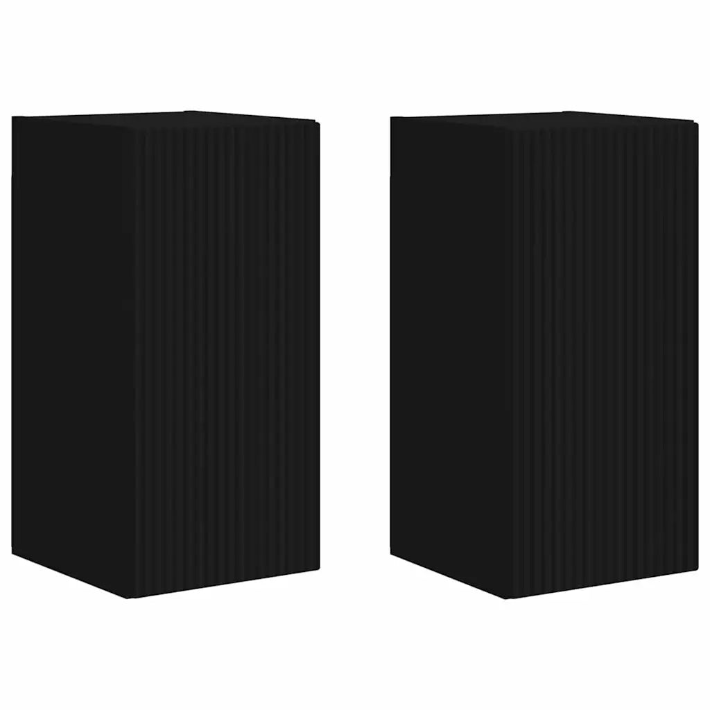 Mobile TV da parete 2 pz-Set di 2 Mobile TV a Muro-Credenza TV Nero 30 x 31 x 60 cm