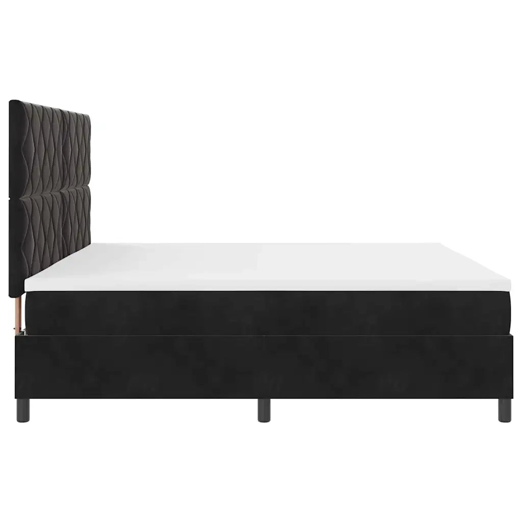Letto a Sorgente LED con materasso Nero 200 x 200 cm Tessuto 3343402