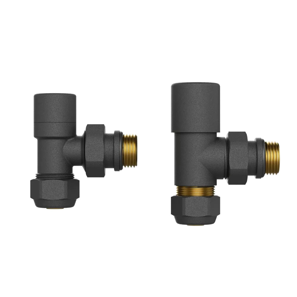 Coppia valvole ad angolo in ottone 16mm 1/2" antracite