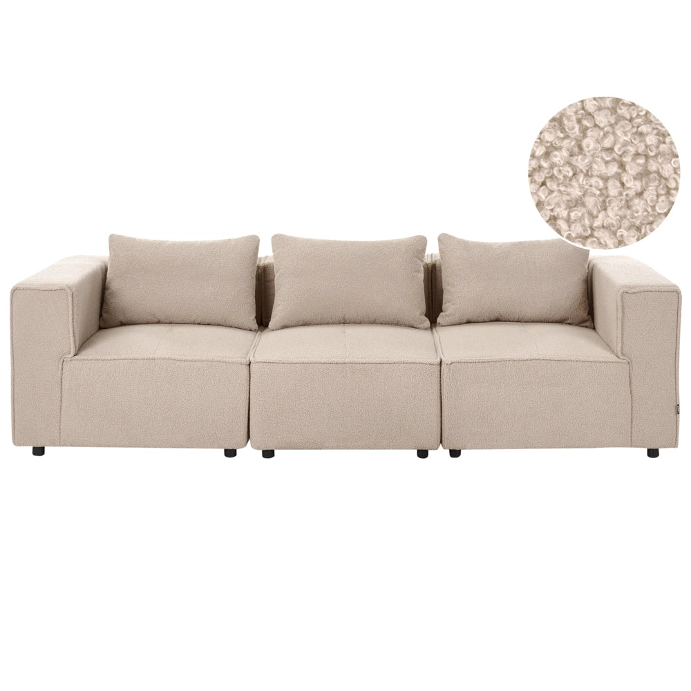 Divano modulare Boucle a 3 posti elementi angolari componibili beige Stile moderno e minimalista