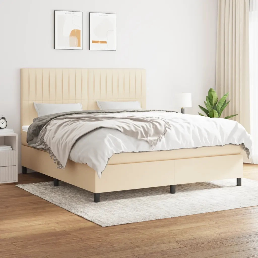 Giroletto a Molle con Materasso Crema 180x200 cm in Tessutocod mxl 75720