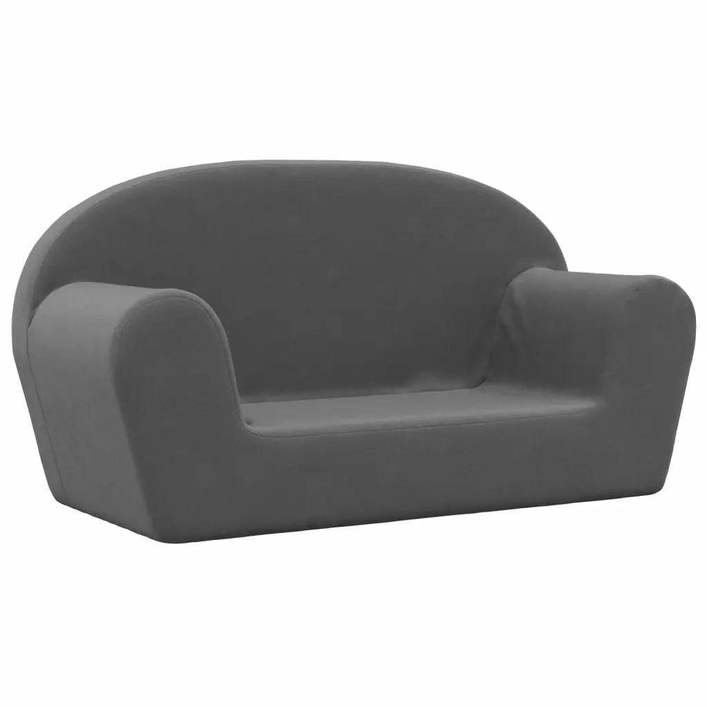 Divano per Bambini a 2 Posti Antracite in Morbido Peluchecod mxl 134384