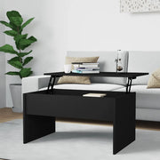 Tavolino da Salotto Nero 80x55,5x41,5 cm in Legno Multistrato 809639