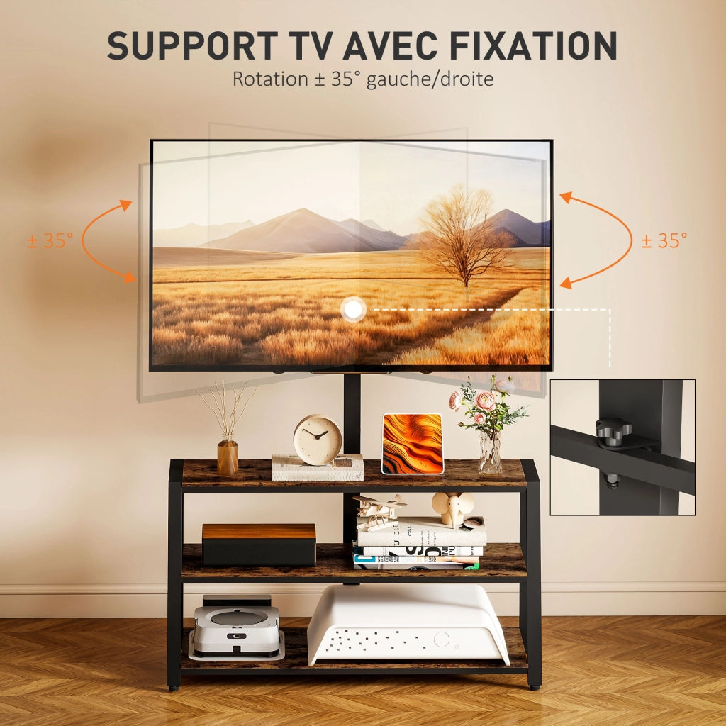 Mobile TV con supporto per televisori 32-70 pollici ¨C zephmum ¨C marrone 108x41x135 cm