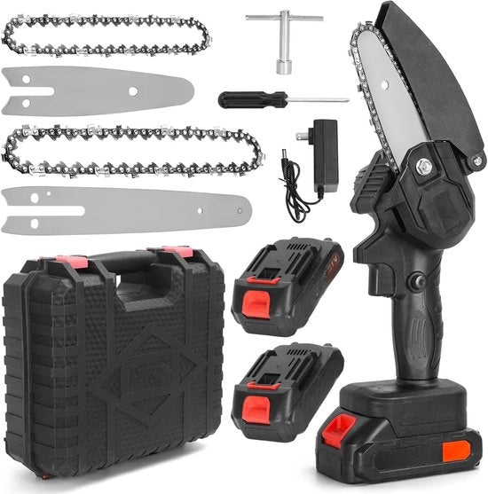 Chioderatrice a catena elettrica manuale da 6 pollici con caricatore e 2 batterie, colore blu