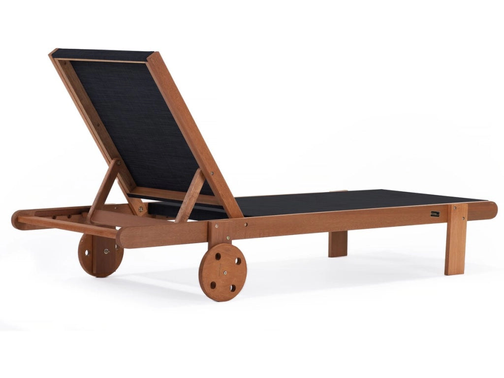 Lettino da sole in legno esotico "Saigon" - Acero - Nero