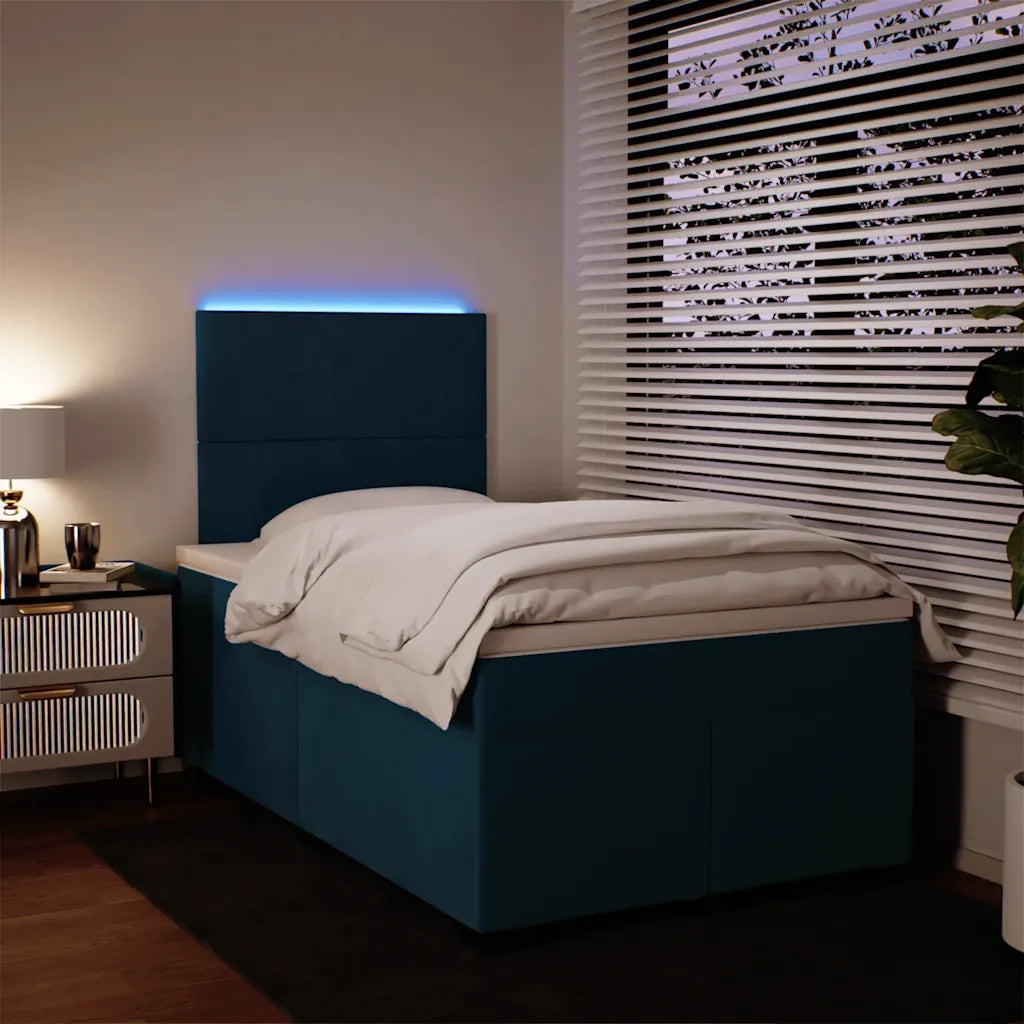 Giroletto a Molle con Materasso Blu 120x190 cm in Velluto 3293156