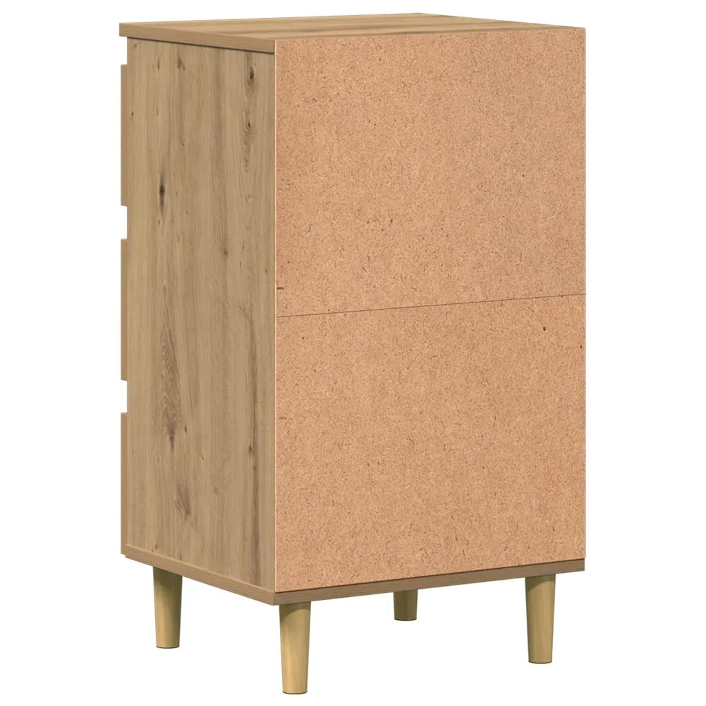 Comodino Rovere Artigianale 40x35x69 cm in Legno Multistrato 856422