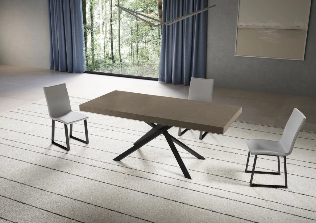 Tavolo allungabile 200/460x90 cm Niket tortora gambe antracite