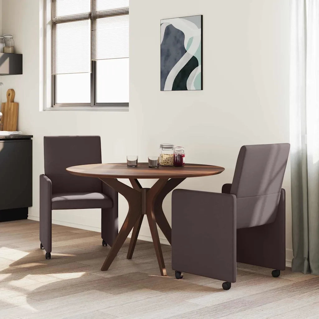 vidaXL Sedia da pranzo 2 pcs Marrone scuro 57 x 66 x 94 cm Tessuto