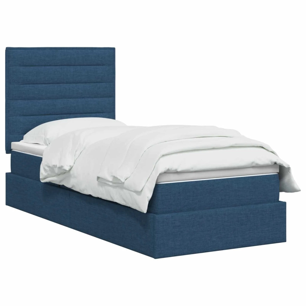 Letto con contenitore e materasso Blu 90 x 200 cm Tessuto 3459419