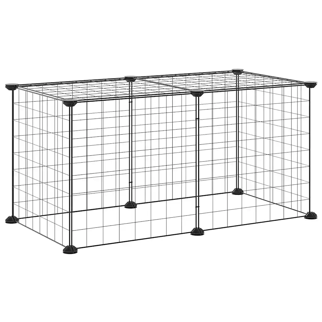Gabbia per Animali Domestici 8 Pannelli Nero 35x35 cm Acciaio CFW9338146
