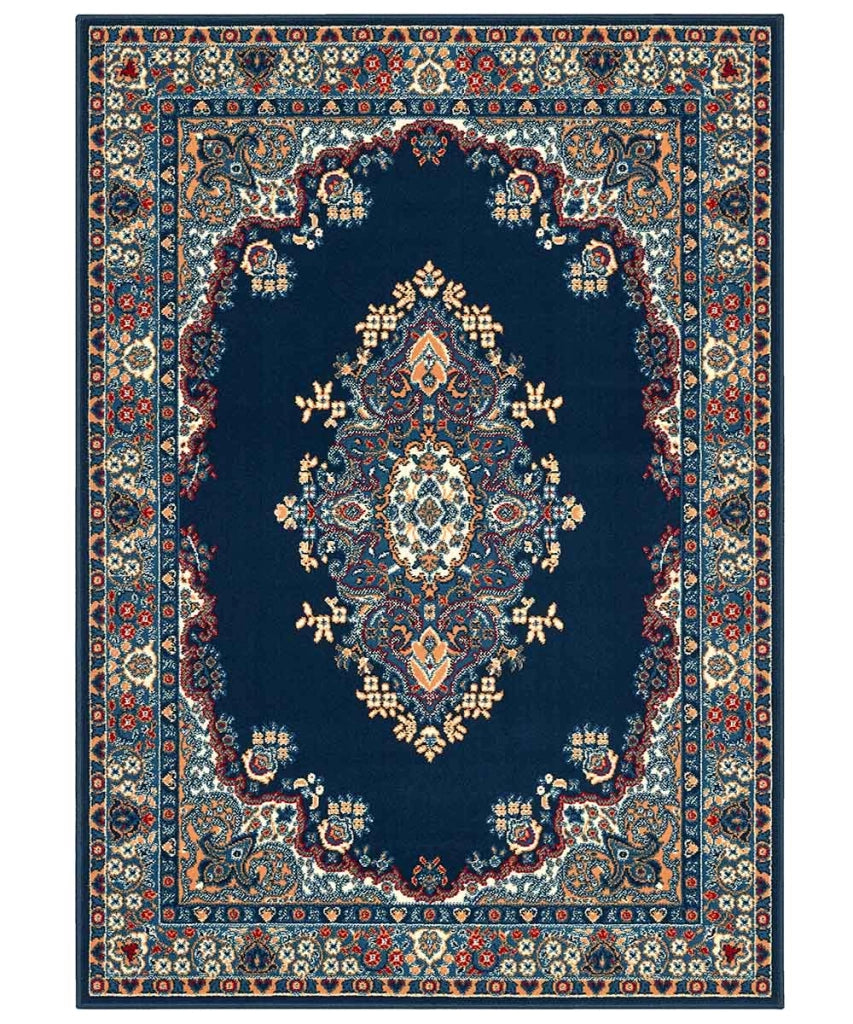 Tappeto P6210 blu cm.240x330 stile orientale persiano, economico resistente facile da pulire