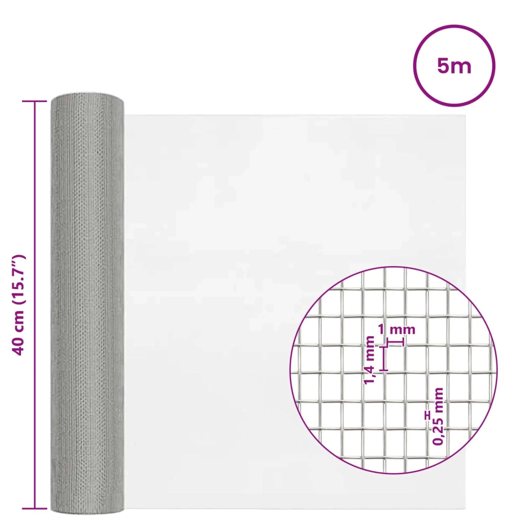 Rete per schermatura 40 x 500 cm 18 Mesh Argento 42039602