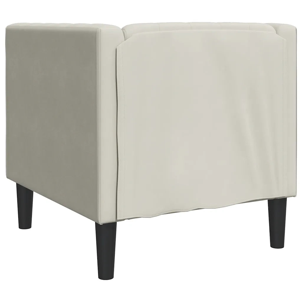Divano Sedia-Poltrona Chesterfield Crema in Velluto