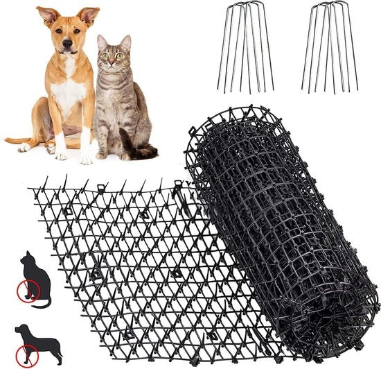 Difensore da gatti - Difesa contro gatti all'aperto - Repellente per gatti e cani - Difesa esterna - Barriera per animali con punte - Interno ed esterno - 200 cm x 28 cm difensore da gatti