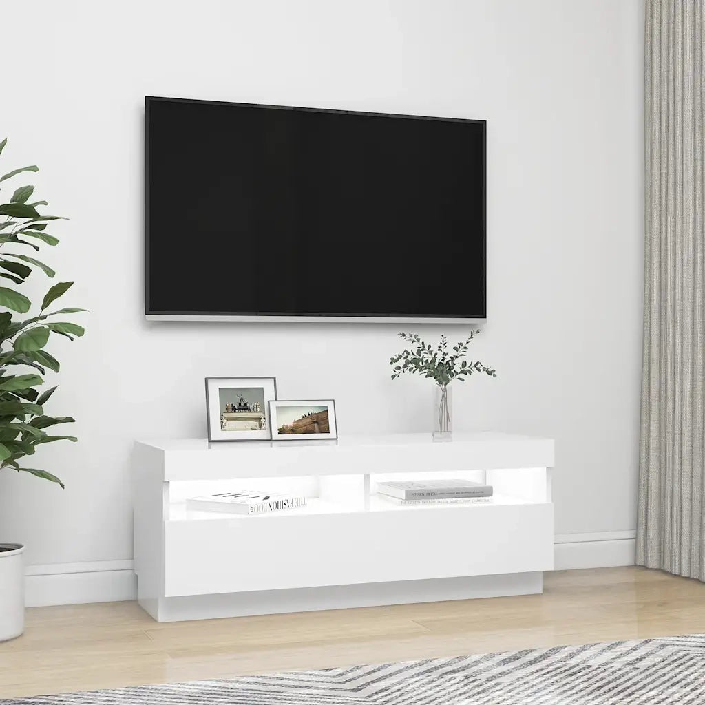 Mobile Porta TV con Luci LED-Mobile per TV-Credenza TV Bianco 100x35x40 cm