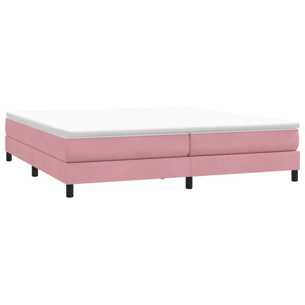 Giroletto a Molle con Materasso Rosa 180x210 cm in Velluto 3315938