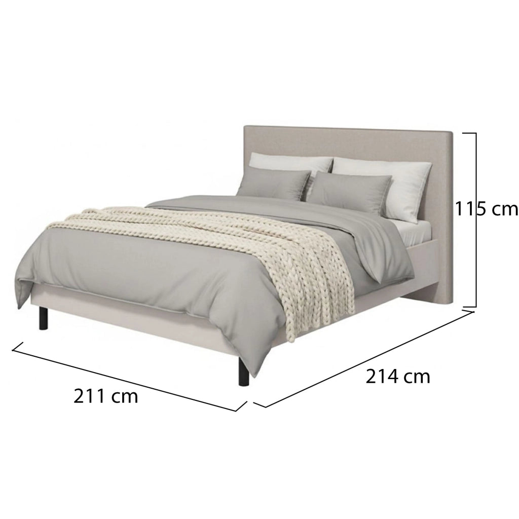 Letto Matrimoniale Pavarolo, Letto Matrimoniale Dimensione Materasso 180x200 cm, Beige