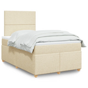 vidaXL Giroletto a Molle con Materasso Crema 120x190 cm in Tessuto
