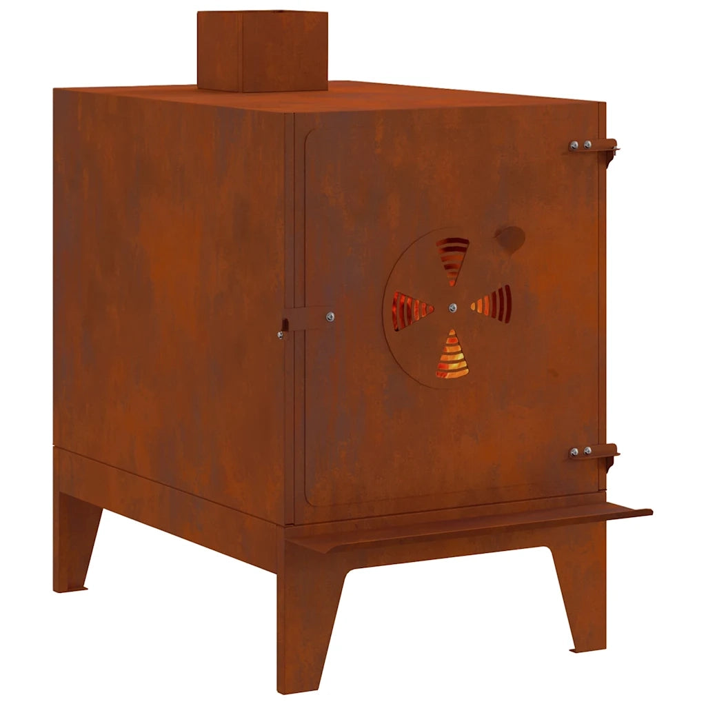 Stufa da Campeggio 35x50x60 cm in Acciaio Corten 859841