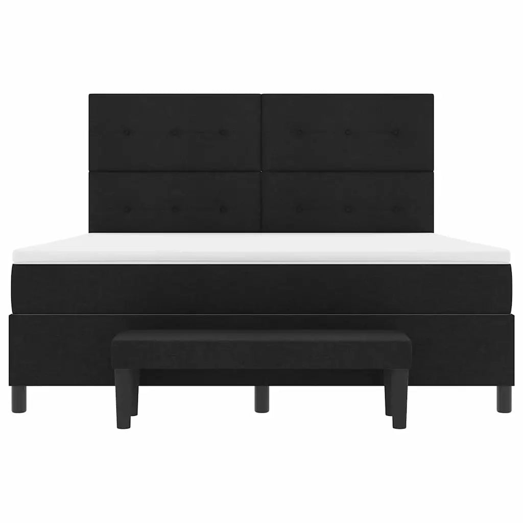 Letto a molle con materasso Nero 180 x 200 cm Tessuto 3344088