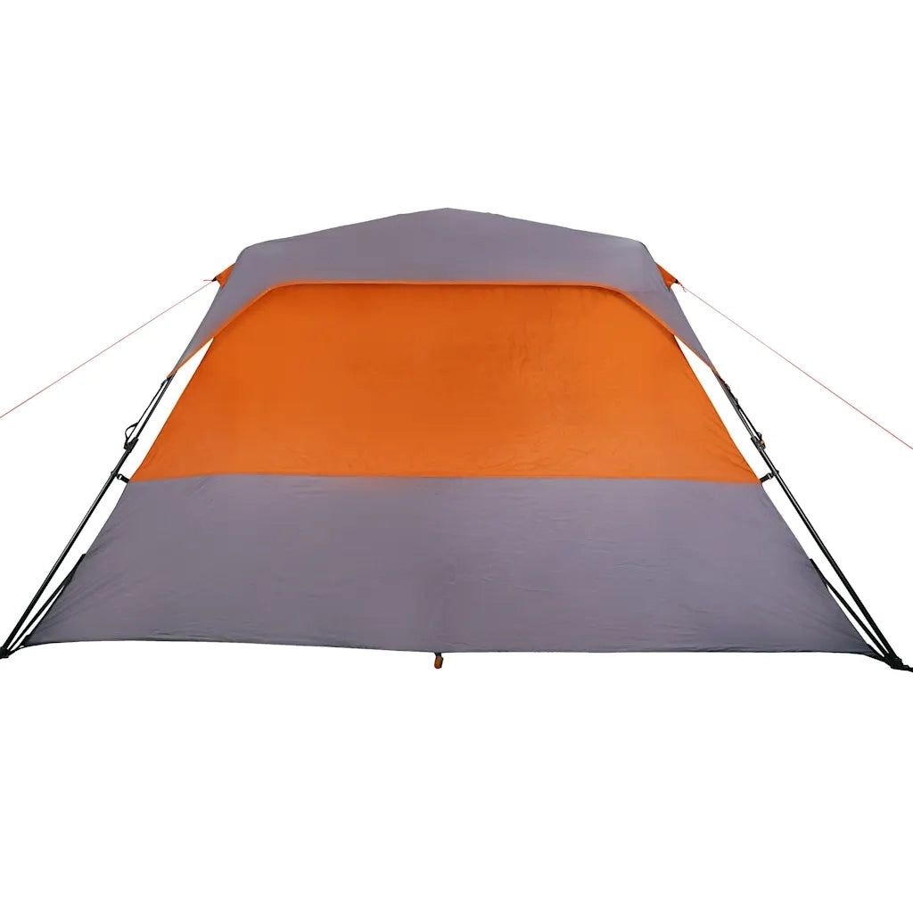 Tenda Campeggio 6 Persone Grigio e Arancione Impermeabile 94297