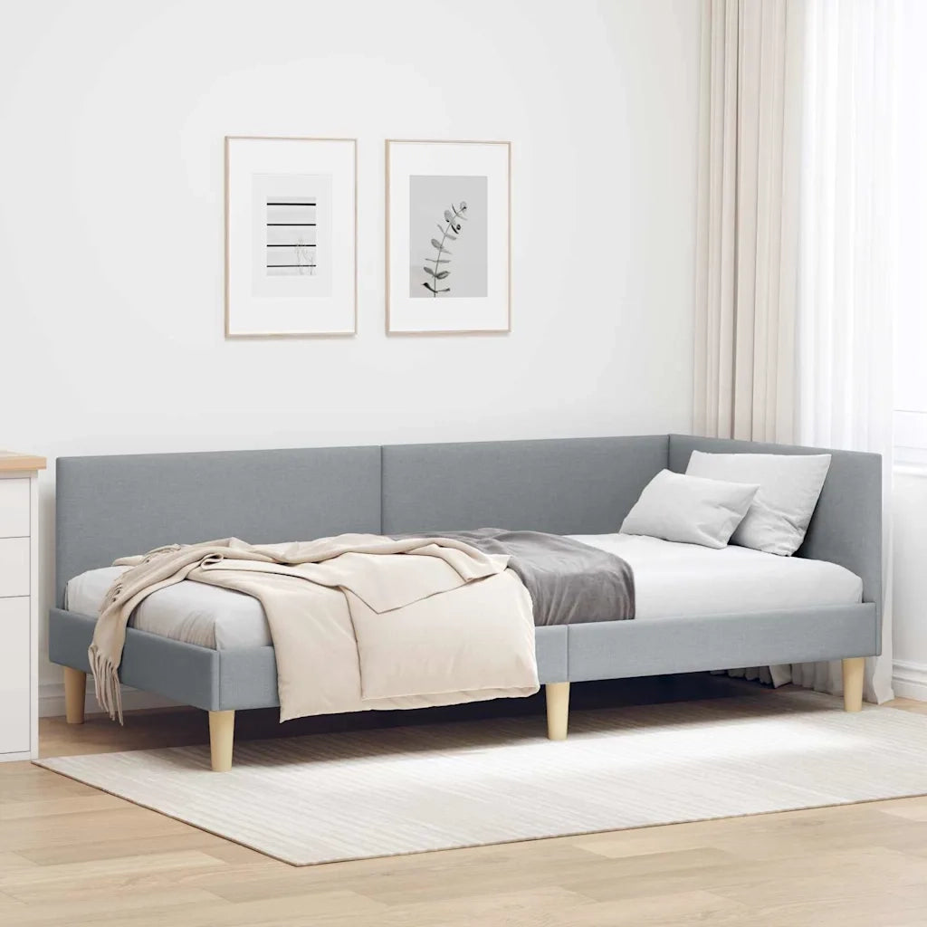 Cornice del letto ad angolo Grigio chiaro 90 cm x 200 cm