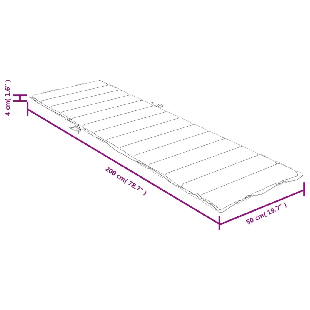 vidaXL Cuscino per Lettino Prendisole Tortora Mélange 200x50x4 cm