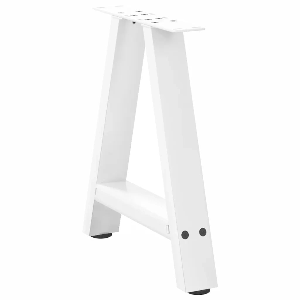Gambe per Tavolino da Caffè a Forma di A 2 pz Bianche 50x(42-43) cm Acciaio 4012833
