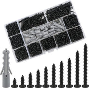 Set di viti autoalimentanti per legno e parete - 630 pezzi - Nero