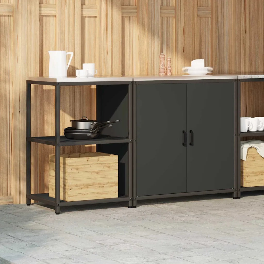 Set di Stoccaggio per Cucina con lo scaffale 2 pcs Nero 3392680