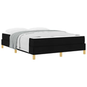 Letto matrimoniale | Letto per adulti | Letto a molle con materasso Nero 140 x 190 cm Tessuto