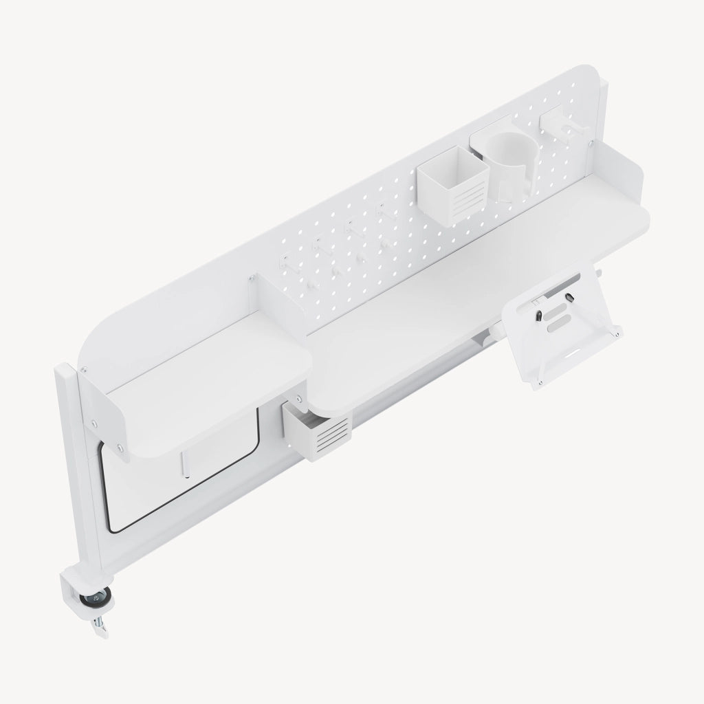 Organizzatore Sauda Pannello Forato da Scrivania con Morsetti 114x68 cm - Bianco [en.casa]