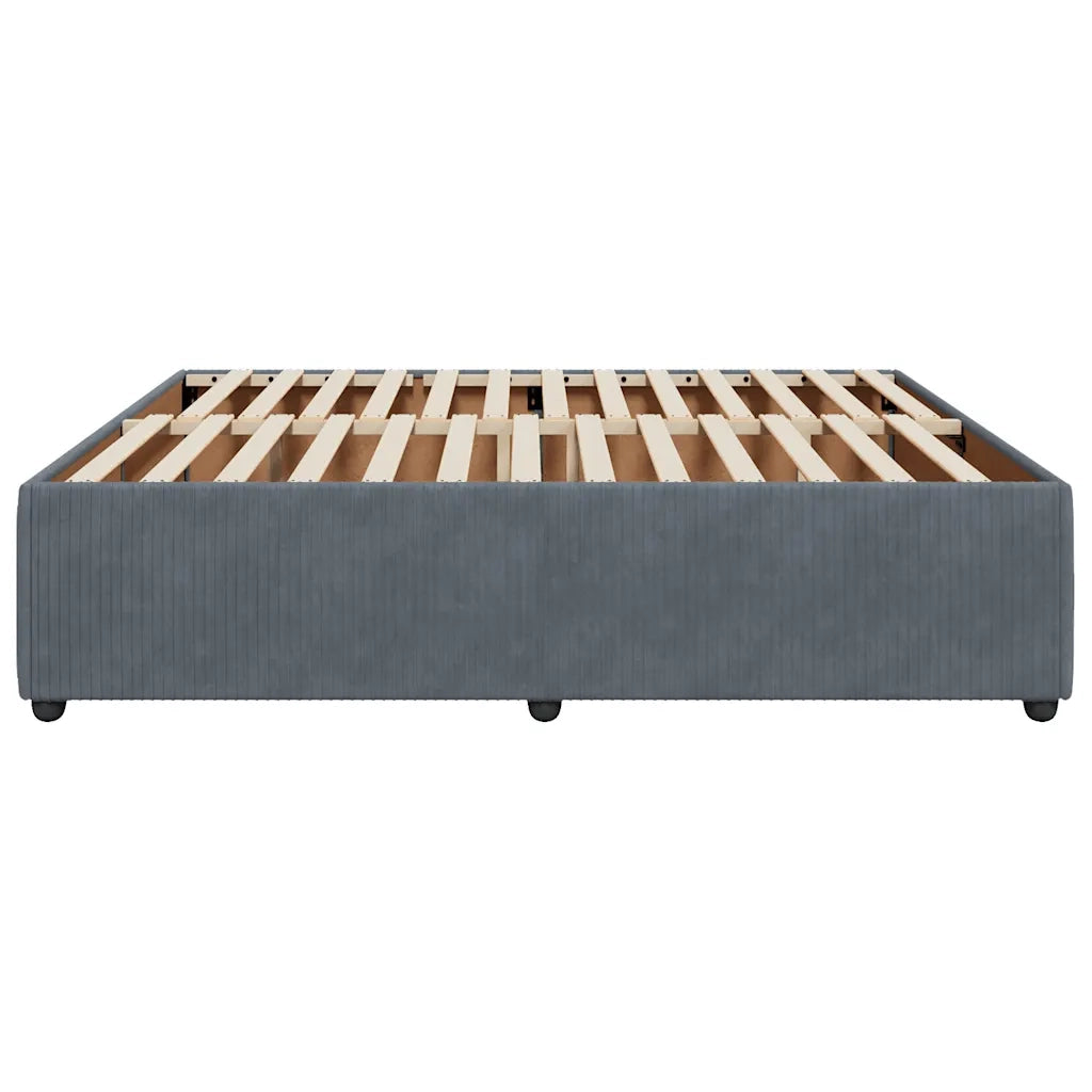 Giroletto senza Materasso Grigio Scuro 200x200 cm Velluto