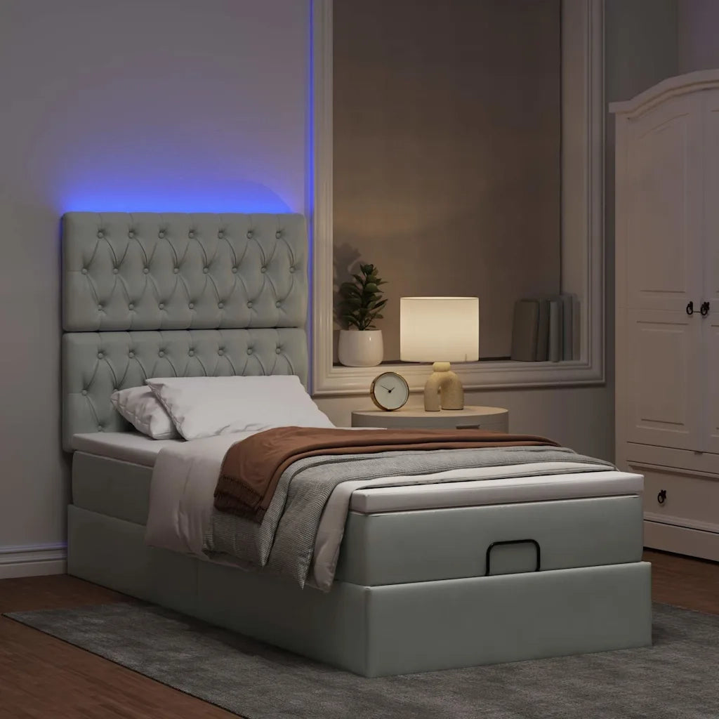 Struttura Letto Pouf con Materassi 100x200 cm Velluto 3314372