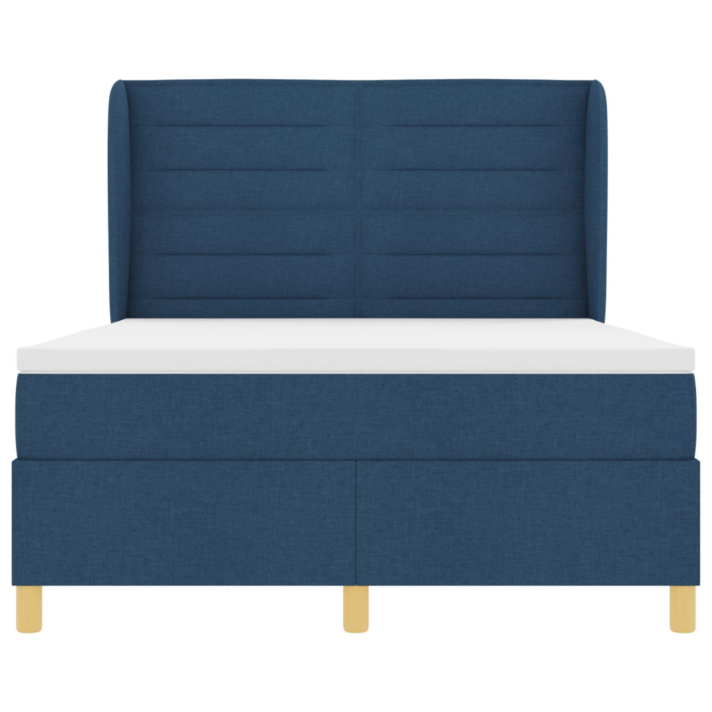Rete a Molle con Materasso Blu 140x190 cm Tessuto