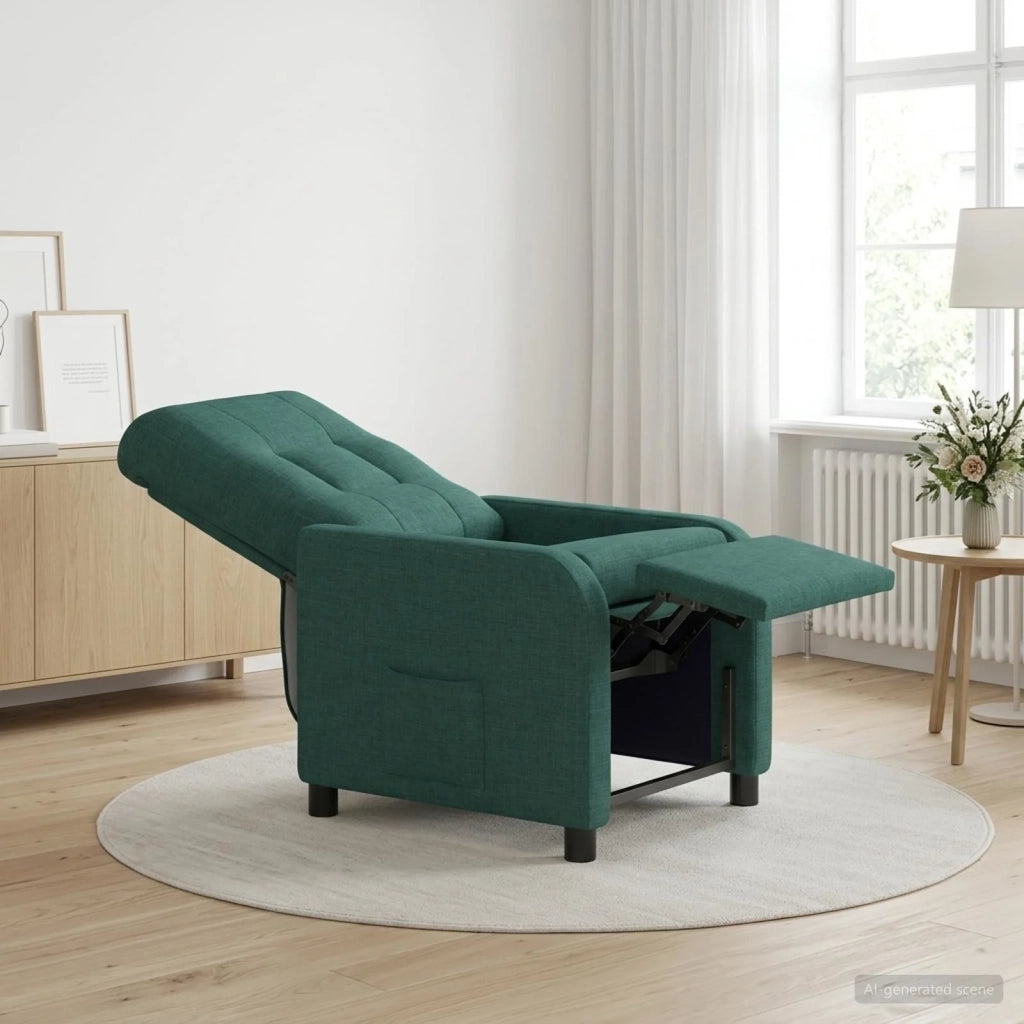 Divano Sedia-Poltrona reclinabile Verde Scuro Tessuto 836827
