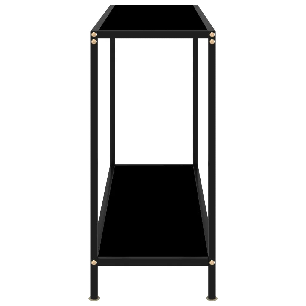 Tavolo Consolle Nero 100x35x75 cm in Vetro Temperato 322836
