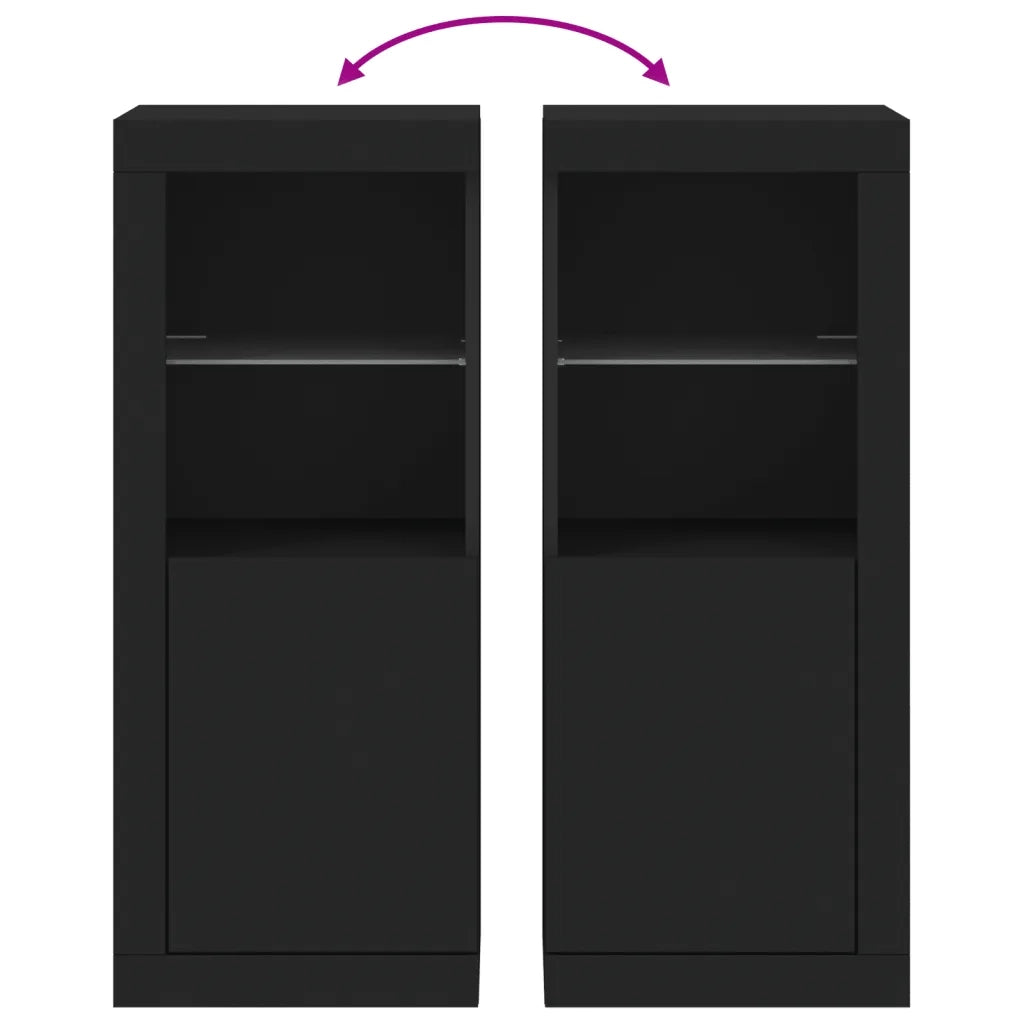 Credenza con Luci LED Nera 41x37x100 cm 836645