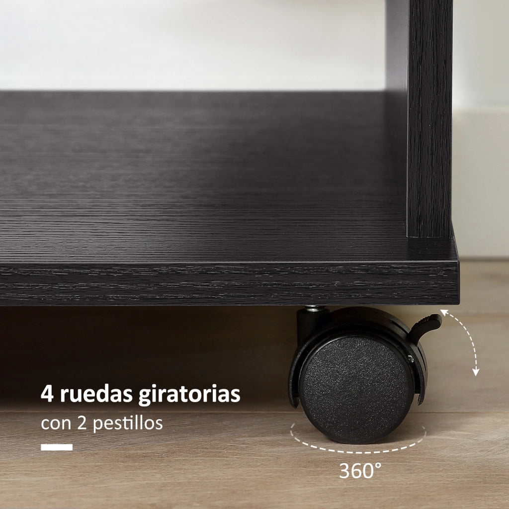 Armadio guardaroba mobile con ruote appendiabiti ripiani ¨C Xylo ¨C nero 80x40x128 cm