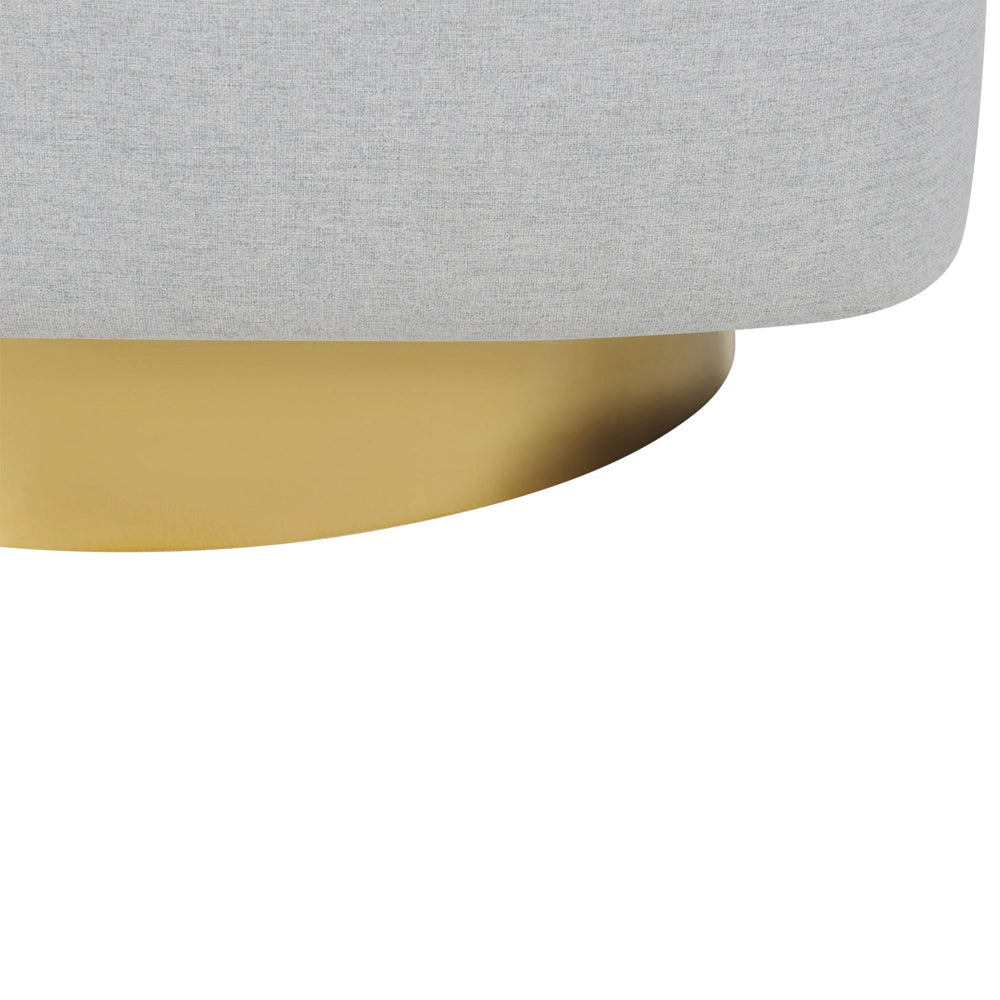 Poltrona Grigio Chiaro Tessuto Morbido Base Oro Girevole 360° Stile Retro Glamour Art Deco dorato