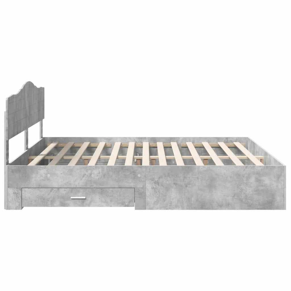 Struttura del letto con testiera Grigio cemento 180 x 200 cm