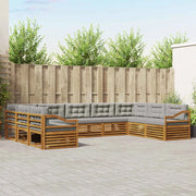 Set di divani da esterno 9 pcs Grigio Naturale e Chiaro 3374146
